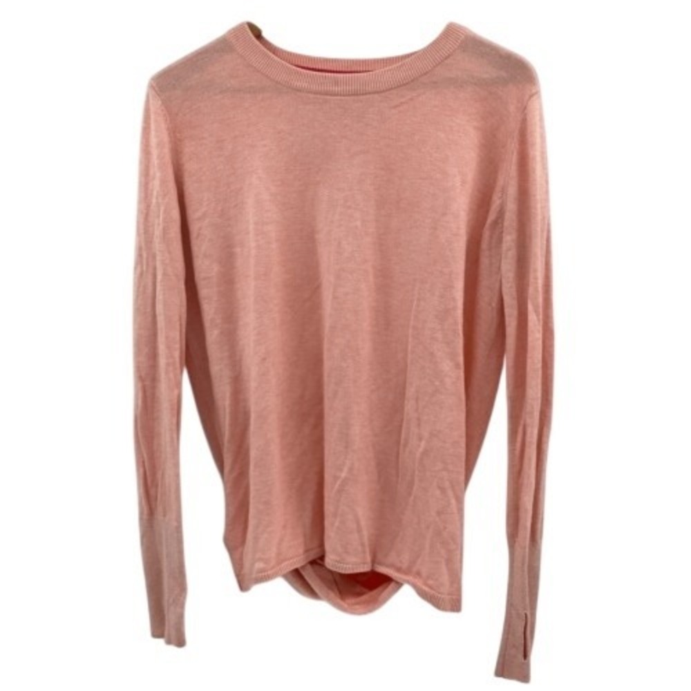 Lululemon Sweater Bring it Back Backbend Women 8 Peach Pink‎ Open Back Cashmere